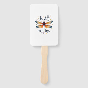 Be still and know Floral Dragonfly Christian Summe Hand Fan