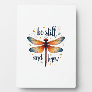Be still and know Floral Dragonfly Christian Summe Plaque