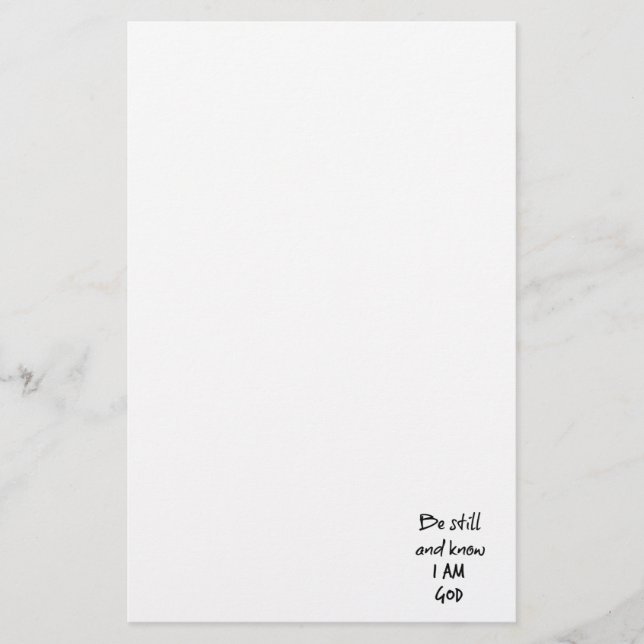 Be Still and Know I am God Bible Verse Stationery (Front)