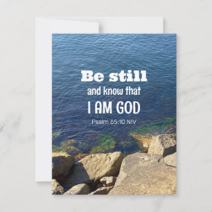 Be Still and Know I Am God Calm Blue Ocean Photo Holiday Card