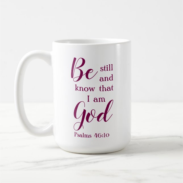 Be Still And Know | Personalised Christian Gift Coffee Mug (Left)