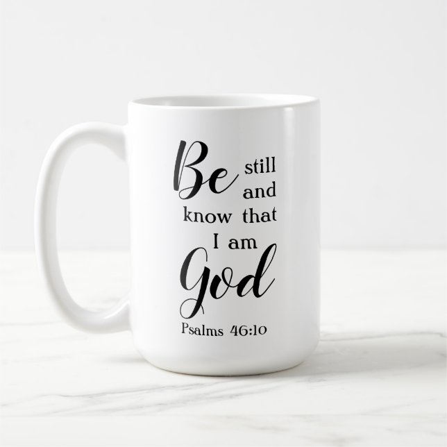 Be Still And Know | Personalised Script Name Gift Coffee Mug (Left)