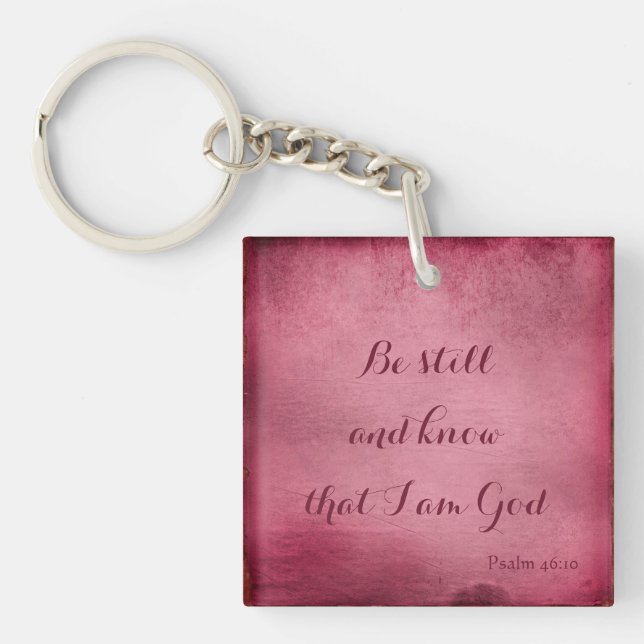 Be still and know purple parchment key ring (Front)