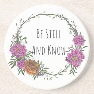Be Still and Know Sandstone Coaster