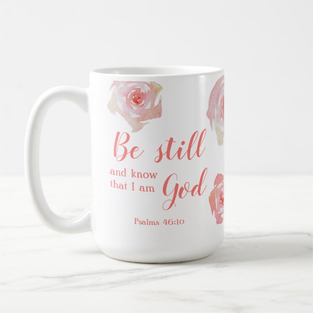 Be Still And Know Scripture Personalised Gift Coffee Mug (Left)