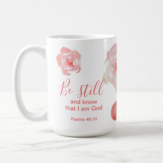 Be Still And Know Scripture Personalised Gift Coffee Mug (Left)