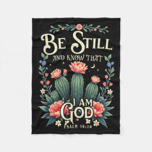 Be-still And Know That I-am-god Christian Scriptur Fleece Blanket