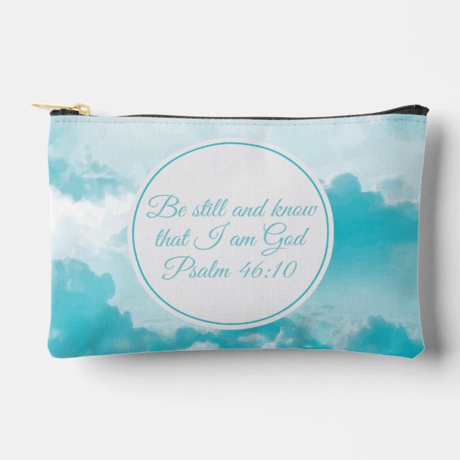 Be Still and Know that I am God Cute Christian Accessory Pouch (Front)