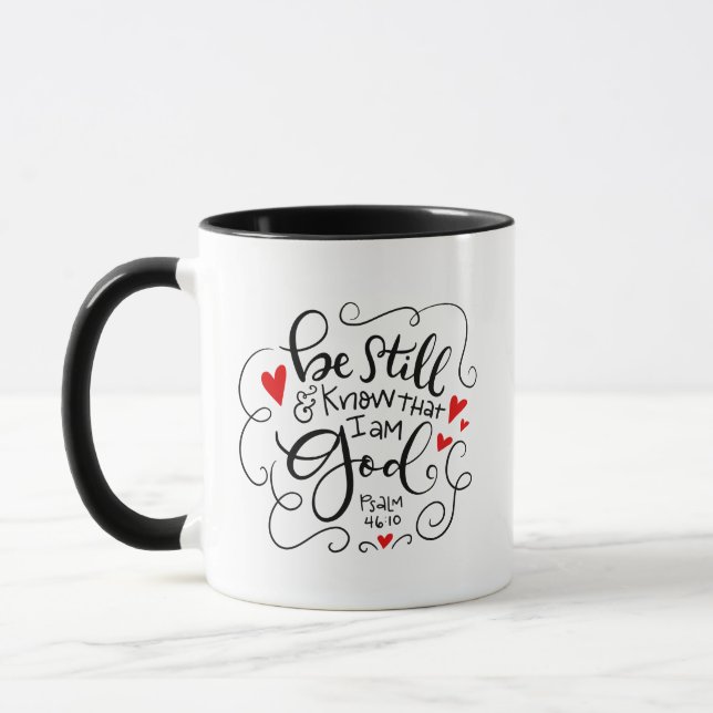 Be Still and Know that I am God, hand drawn Mug (Left)