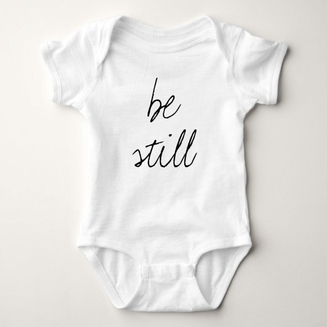 Be still baby bible romper quote baby bodysuit (Front)