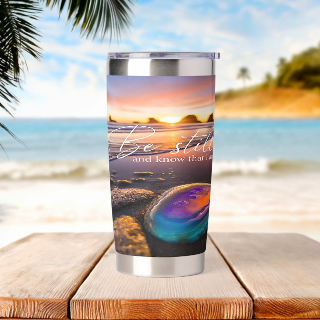 Be still beach sunset agate insulated tumbler (Beach)