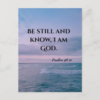 Be still Bible verse christian typography postcard
