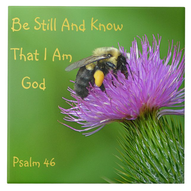 Be Still Bumblebee Ceramic Tile (Front)