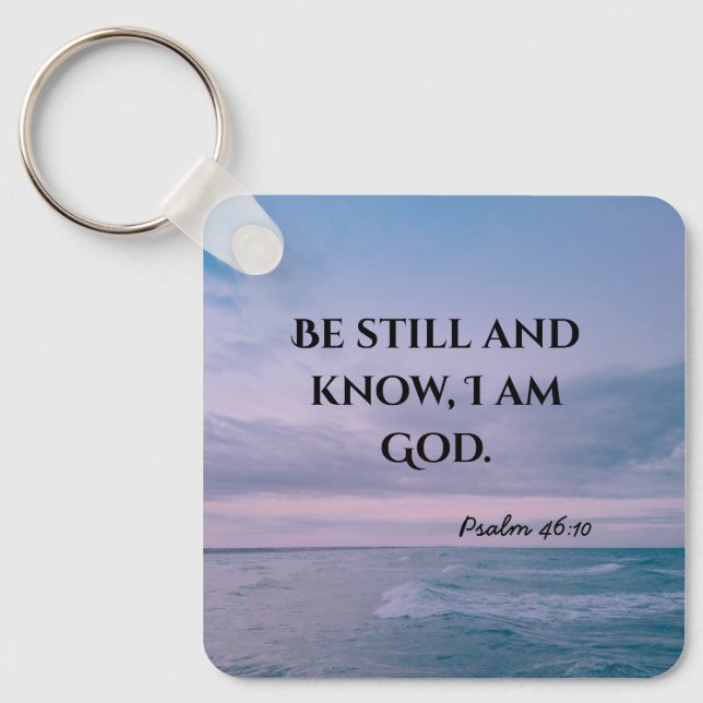 Be still Christian typography  Key Ring (Front)