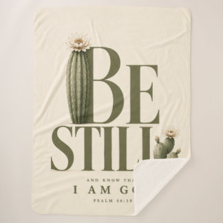 BE STILL | Cream | Psalm 46:10 Sherpa Blanket
