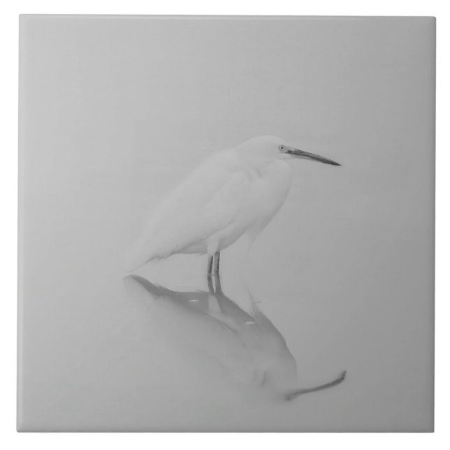Be still Egret Ceramic Tile (Front)
