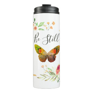 Be still floral thermal tumbler