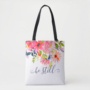 Be still floral tote bag
