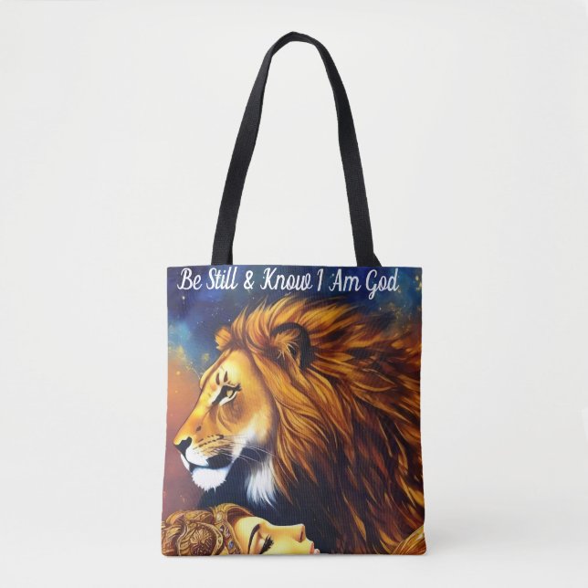 Be Still & Know I am God Shoulder Tote Bag (Front)