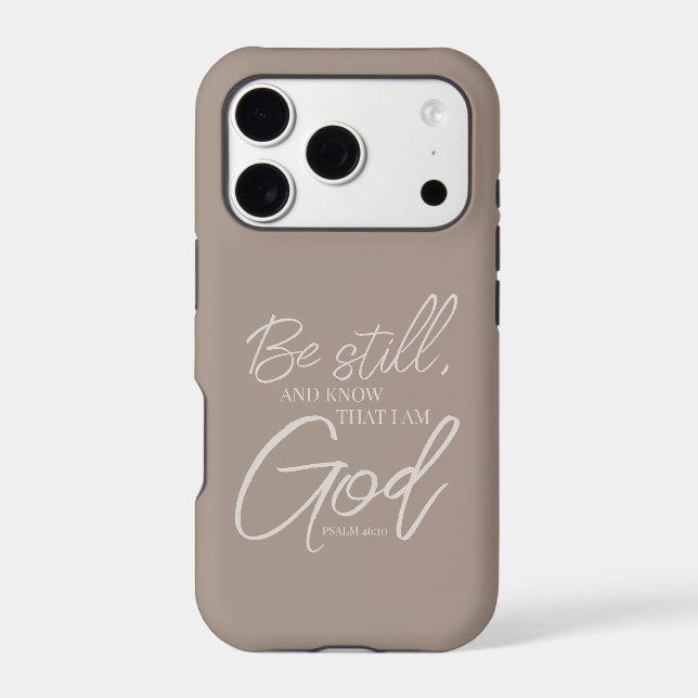 Be Still Psalm 46:10 Modern Scripture Taupe (Back)