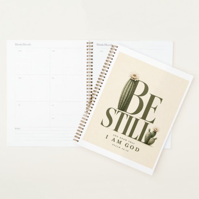 BE STILL | Psalm 46:10 Planner | Cream (Display)