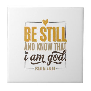 Be Still Psalm 46_10 Vintage Christian Shirt Desig Ceramic Tile