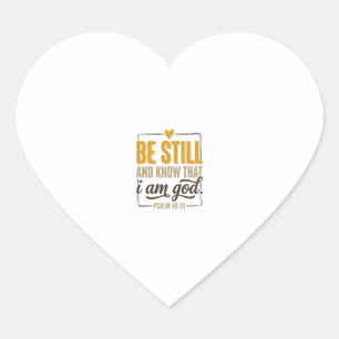 Be Still Psalm 46_10 Vintage Christian Shirt Desig Heart Sticker