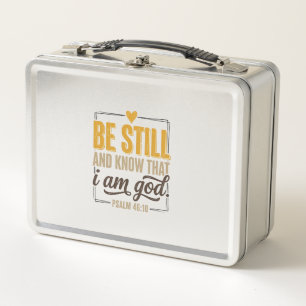 Be Still Psalm 46_10 Vintage Christian Shirt Desig Metal Lunch Box