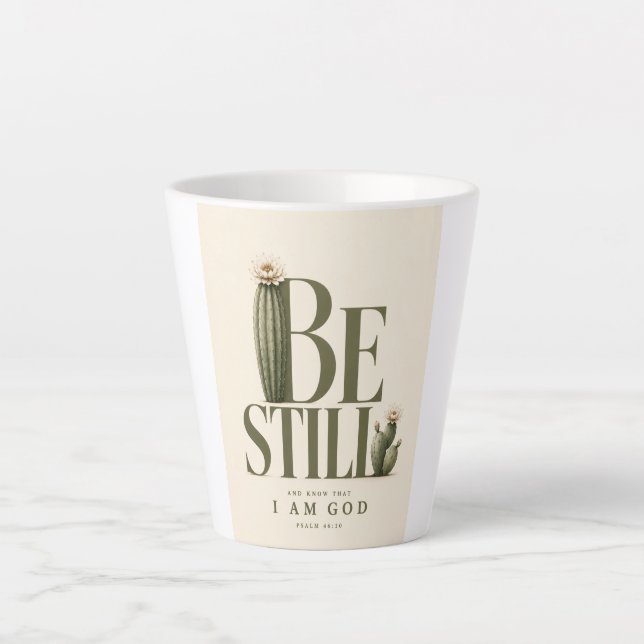 BE STILL | Psalm 46:10 | Warm Cream Latte Mug (Front)