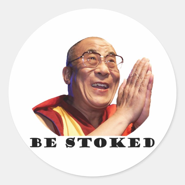 Be Stoked Classic Round Sticker (Front)