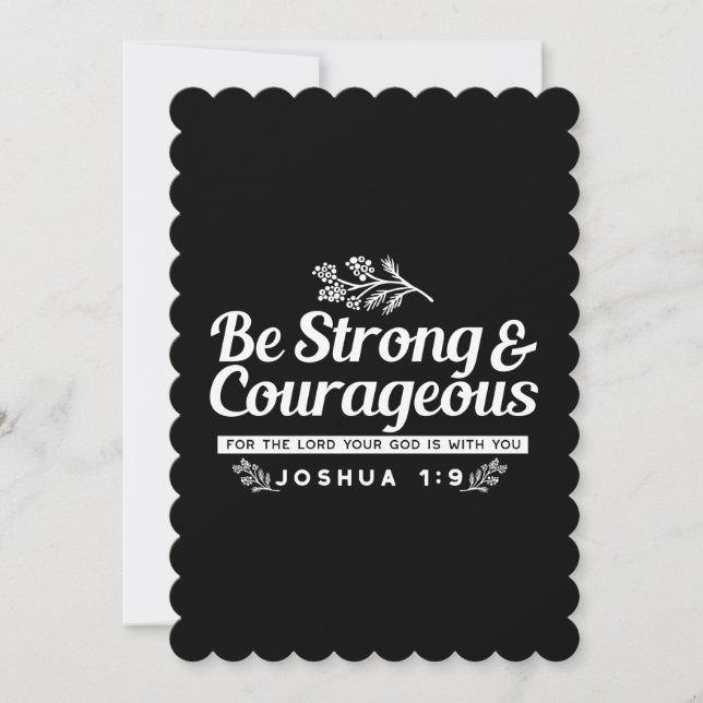 Be Strong and Courageous – Joshua 1:9 Bible Verse  Thank You Card (Front)