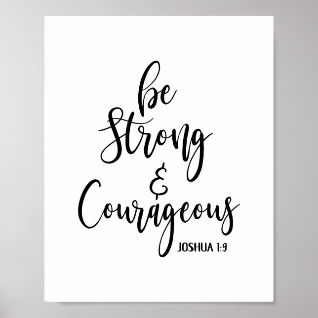 Be Strong and Courageous Scripture Print (Front)