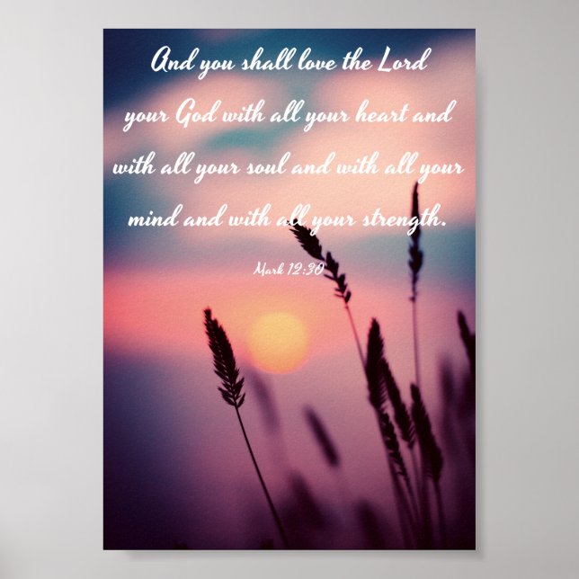 Be strong, and let your heart take courage - Bible Poster (Front)