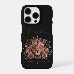 Be Strong Be Bold Be Unstoppable Black Lion Crown  iPhone 16 Pro Case
