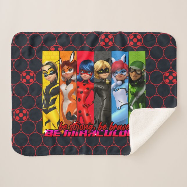 Be Strong, Be Brave, Be Miraculous Sherpa Blanket (Front (Horizontal))