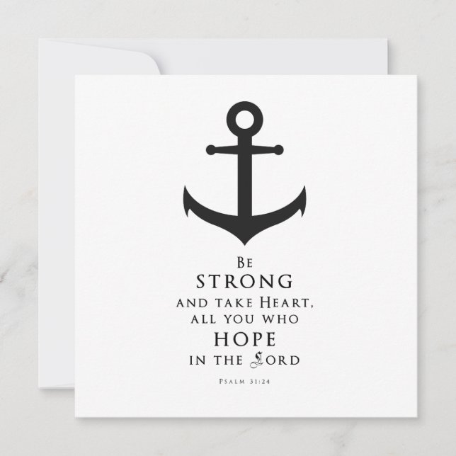 Be Strong Bible Quote Thinking of You Greeting Car Holiday Card (Front)