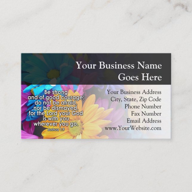 Be Strong Bible Scripture Business Card (Front)