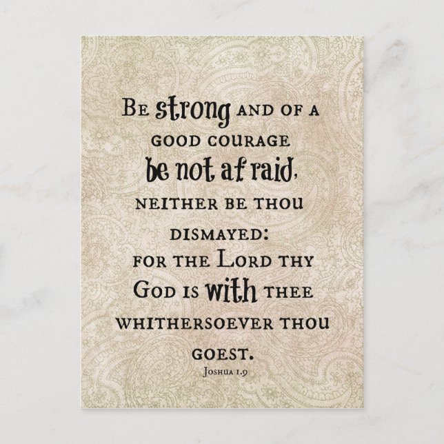 Be Strong Bible Verse Postcard (Front)