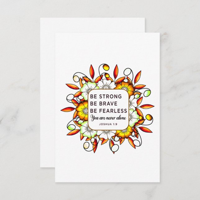 Be Strong Brave Fearless - Bible Verse (Front/Back)