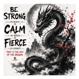 Be Strong, Calm & Fierce Dragon Photo Print