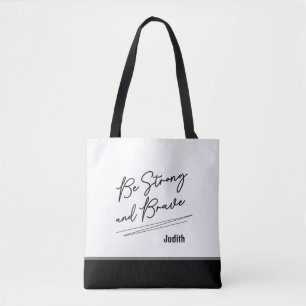 Be Strong Christian Bible Verse Scripture Tote Bag