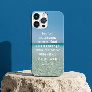 Be Strong & Courageous Beautiful Christian Beach iPhone 16 Case