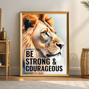 Be Strong & Courageous Christian Wall Art Print