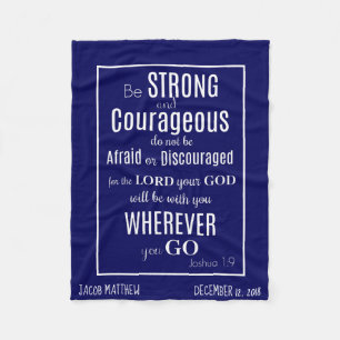 Be Strong & Courageous (Joshua) Personalised Fleece Blanket