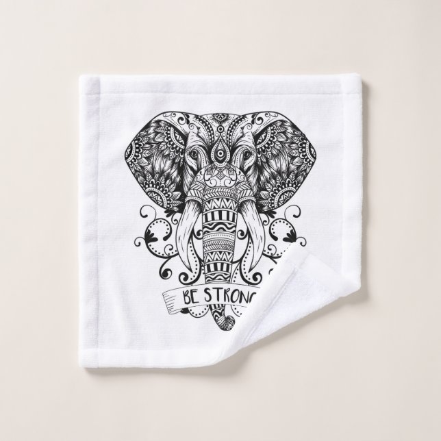 Be Strong Elephant Bath Towel Set (Wash Cloth)