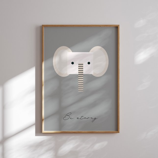 Be strong, elephant kids affirmation neutral print (Creator Uploaded)