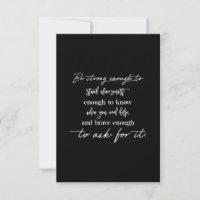 be strong enough to stand alone smart enough to kn