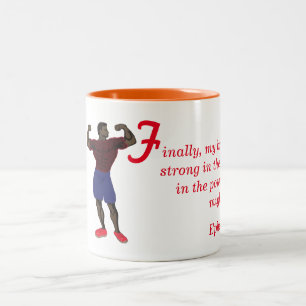 Be strong in the Lord, brethren Two-Tone Coffee Mug
