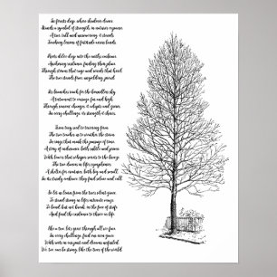 Be Strong Like tree art and Poem Poster
