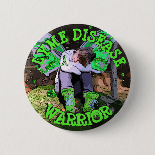 BE STRONG LYME DISEASE WARRIOR fairy BUTTON
